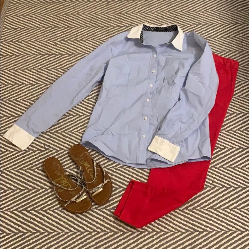 🌟 3/$25 The Limited, pinstripe blouse, Size M